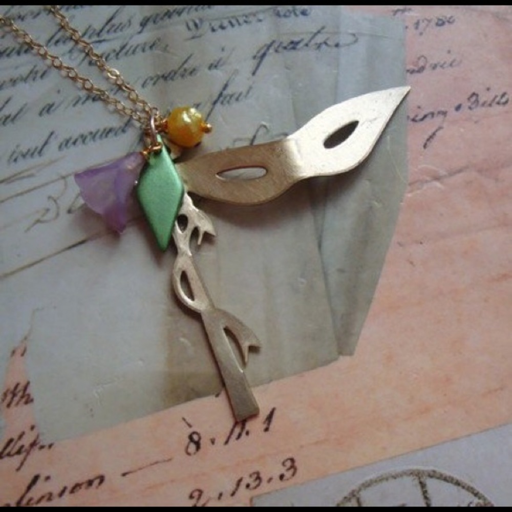 Mardi Gras mask necklace